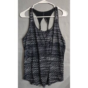 Under Armour Womens HeatGear Racerback Tank Top Fitness Black Loose-fit Large
